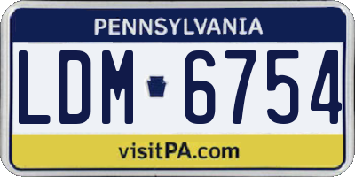 PA license plate LDM6754