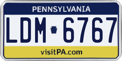 PA license plate LDM6767