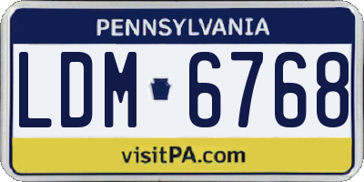 PA license plate LDM6768