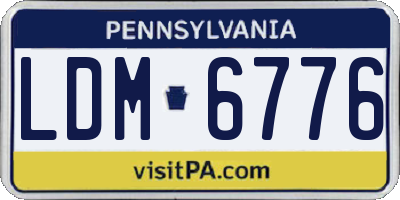 PA license plate LDM6776