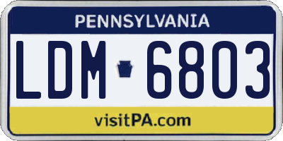PA license plate LDM6803