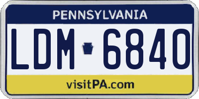 PA license plate LDM6840