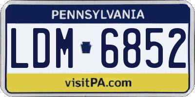 PA license plate LDM6852