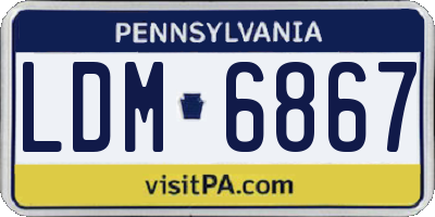 PA license plate LDM6867