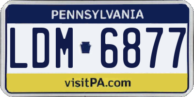 PA license plate LDM6877