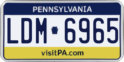 PA license plate LDM6965