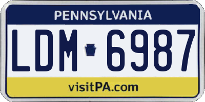 PA license plate LDM6987