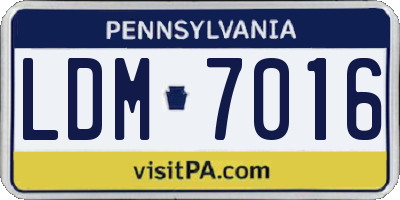 PA license plate LDM7016