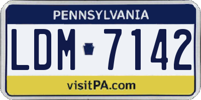 PA license plate LDM7142