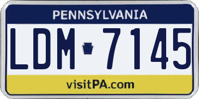 PA license plate LDM7145