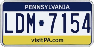 PA license plate LDM7154