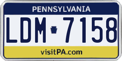 PA license plate LDM7158
