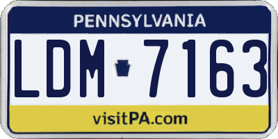 PA license plate LDM7163