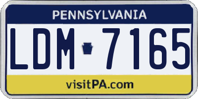 PA license plate LDM7165