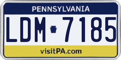 PA license plate LDM7185