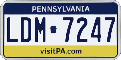 PA license plate LDM7247