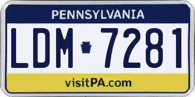 PA license plate LDM7281