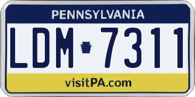 PA license plate LDM7311