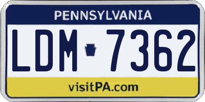 PA license plate LDM7362