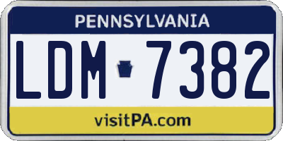 PA license plate LDM7382