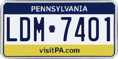 PA license plate LDM7401