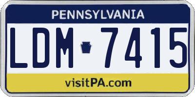 PA license plate LDM7415