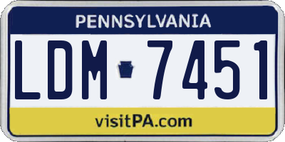 PA license plate LDM7451