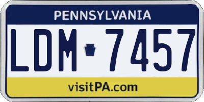PA license plate LDM7457