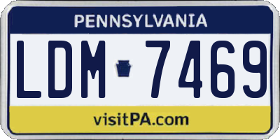 PA license plate LDM7469