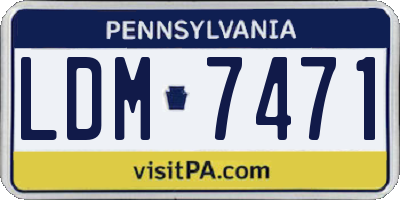 PA license plate LDM7471