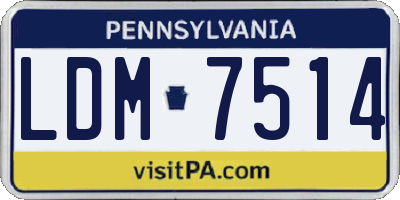 PA license plate LDM7514