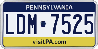 PA license plate LDM7525