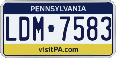 PA license plate LDM7583