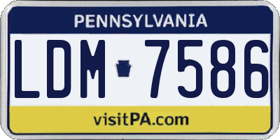 PA license plate LDM7586