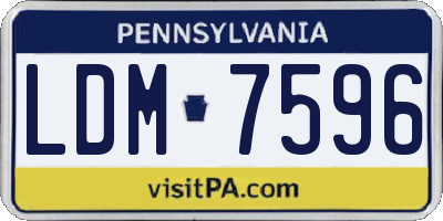 PA license plate LDM7596