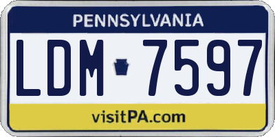 PA license plate LDM7597