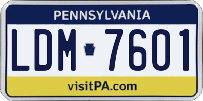 PA license plate LDM7601