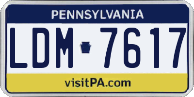 PA license plate LDM7617