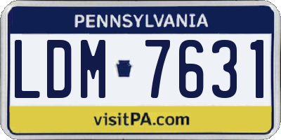 PA license plate LDM7631