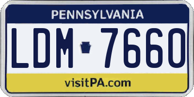 PA license plate LDM7660
