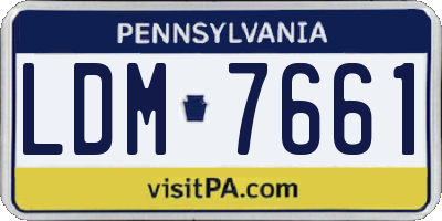 PA license plate LDM7661