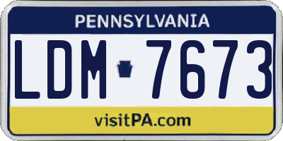 PA license plate LDM7673