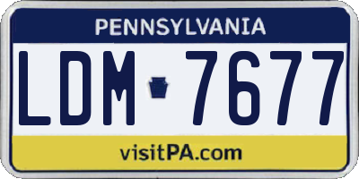 PA license plate LDM7677