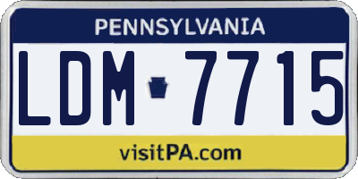 PA license plate LDM7715