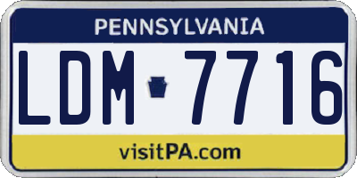 PA license plate LDM7716