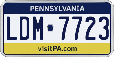 PA license plate LDM7723