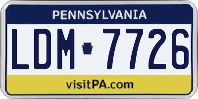PA license plate LDM7726