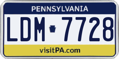 PA license plate LDM7728