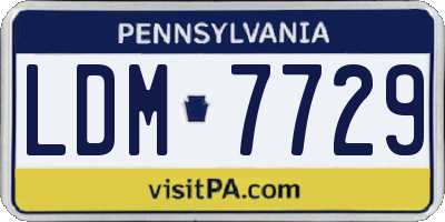 PA license plate LDM7729