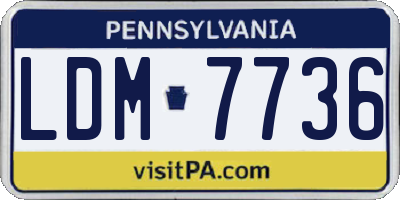 PA license plate LDM7736